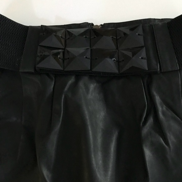 Studded Black Leather Skirt - Picture 5 of 8